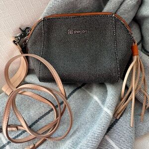 Sherpani Charcoal and Beige Clutch